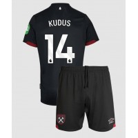 West Ham United Mohammed Kudus #14 Replika babykläder Bortaställ Barn 2024-25 Kortärmad (+ korta byxor)